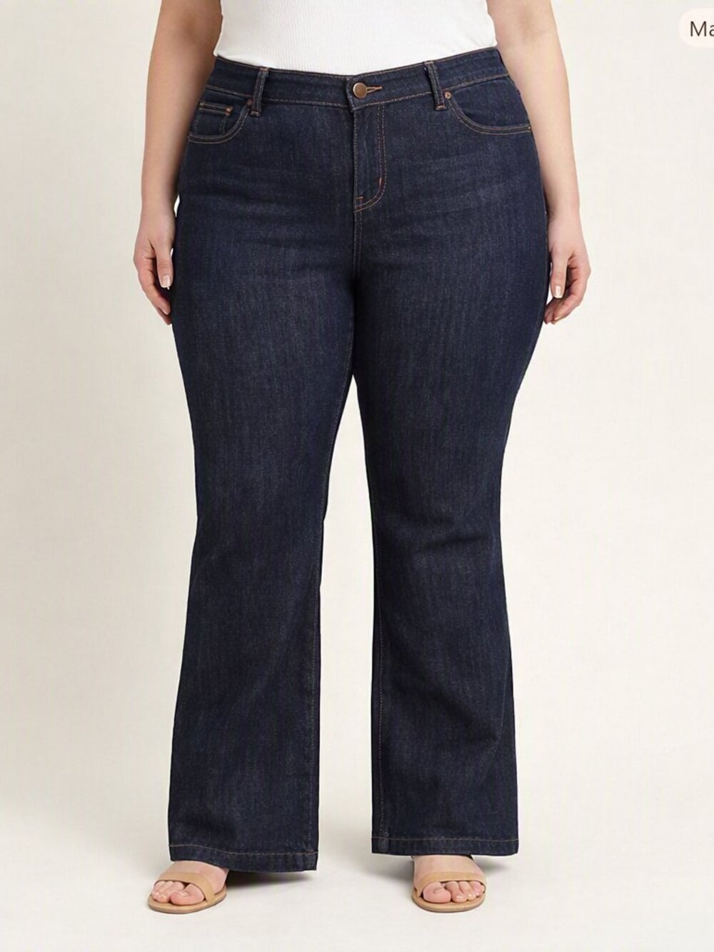 Levi's 542 Flare Jeans 18W Medium Dark Wash Stretch Denim Flap Pocket Y2K